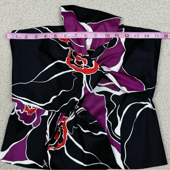 Trina Turk Lacquer Twist Bow Strapless Top Orchid Black - Picture 4 of 9